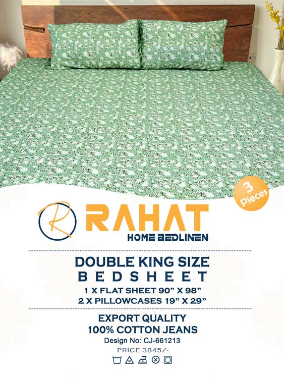 Green-Christmas Cotton Jeans Bedsheet