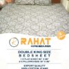 Khaki-Large-Floral-Pattern Double Bedsheet