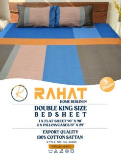 Multi-Colour-Vertical-Lines Cotton Sattan Bedsheet