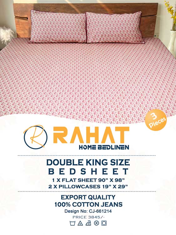 Red-Small-Flowers Double Bed sheet